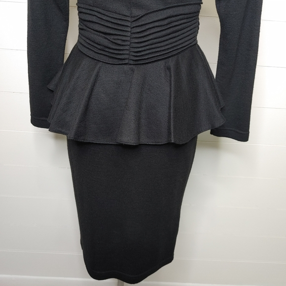 Vintage Dona Daphne wool peplum dress size 6 - Picture 9 of 16